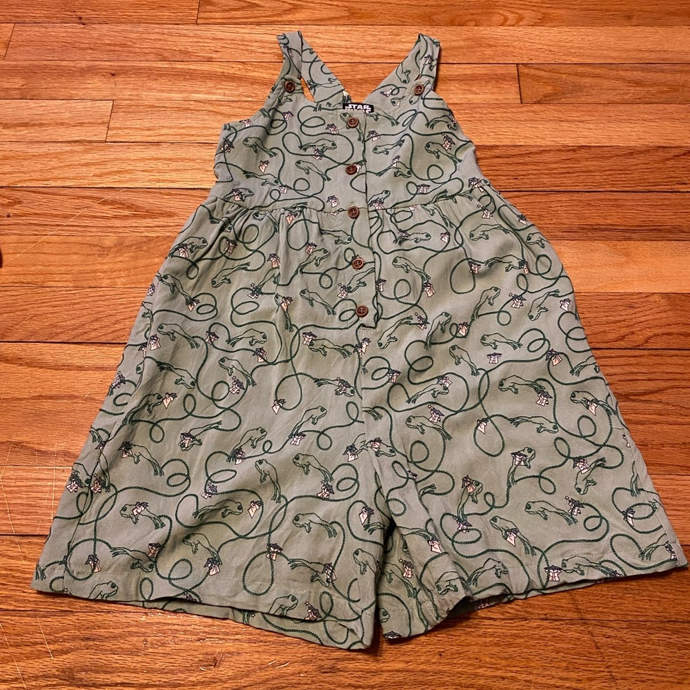 Star Wars My Universe Embroidered Baby Yoda Romper EUC Size 5T